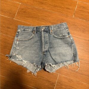 Citizens Of Humanity Blue Distressed Jean Shorts